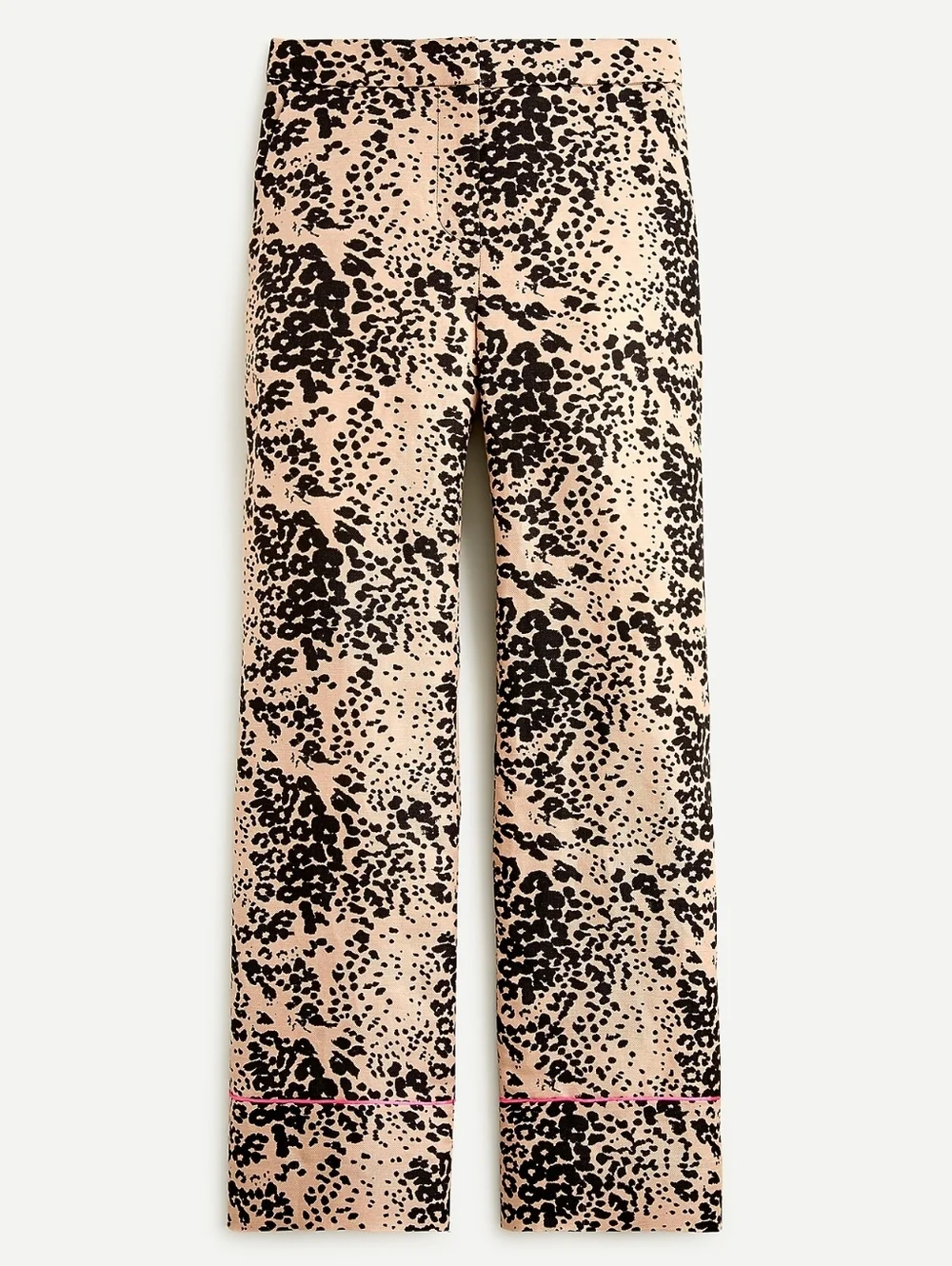 J. Crew High Rise Peyton Pant Leopard Print Cropped Linen Blend Size 2